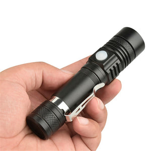 Portable Mini WT518 T6 1000Lumens 3 Modes Black Zoomable LED Flashlight Lighting Clicky Clip on Flashlights Torches Lightweight