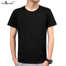 Load image into Gallery viewer, 2019 Men&#39;s Summer Solid Color t-Shirt Black White t Shirt Short Sleeve Loose 3XL High Quality Apparel Top Free Shipping Hot Sale