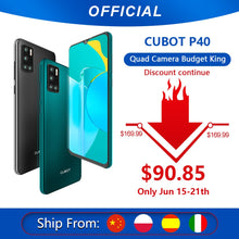 Load image into Gallery viewer, Cubot P40 Rear Quad Camera 20MP Selfie Smartphone